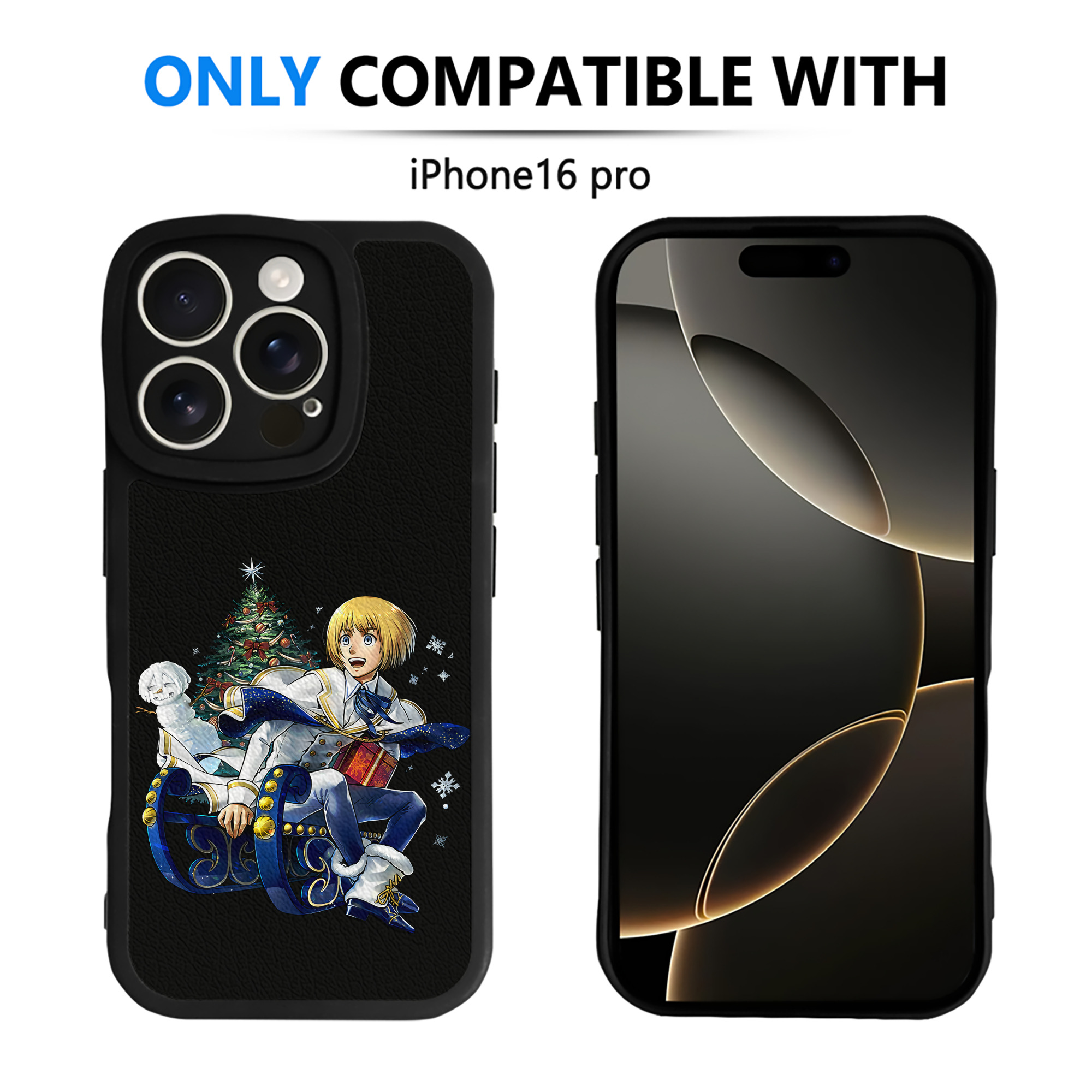 （画像用） 進撃の巨人 アルミン·アルレルト Attack on Titan Armin Arlert 【iPhone 16シリーズ対応】シリコンスマホケース（レザー調） 材質：シリコン